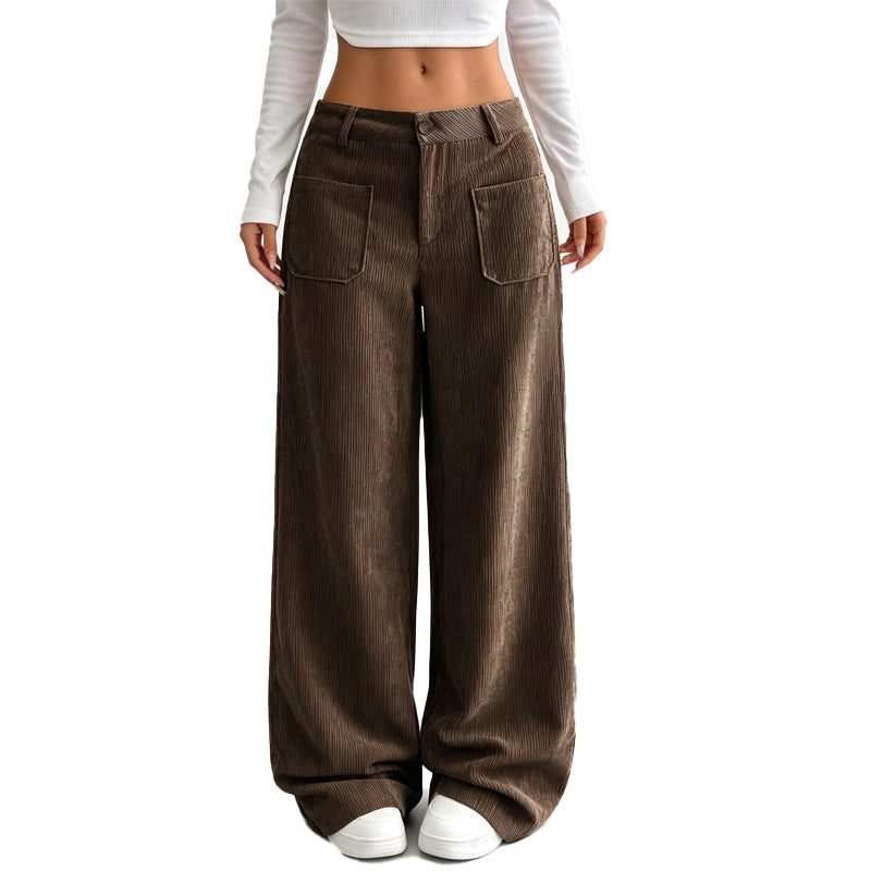 Pantalon large décontracté coupe relax pour femme