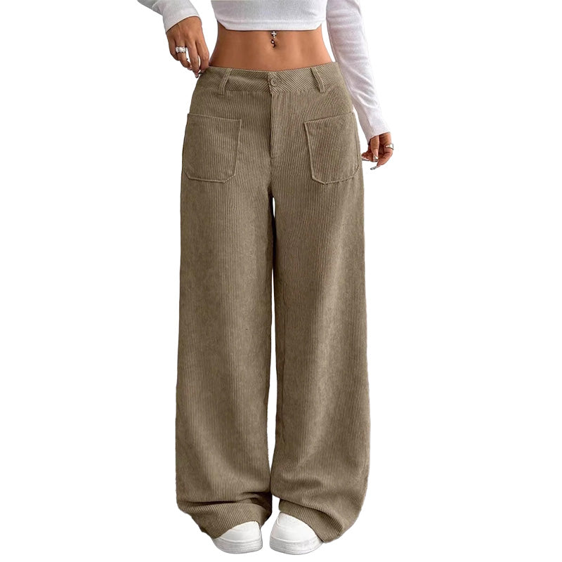 Pantalon large décontracté coupe relax pour femme