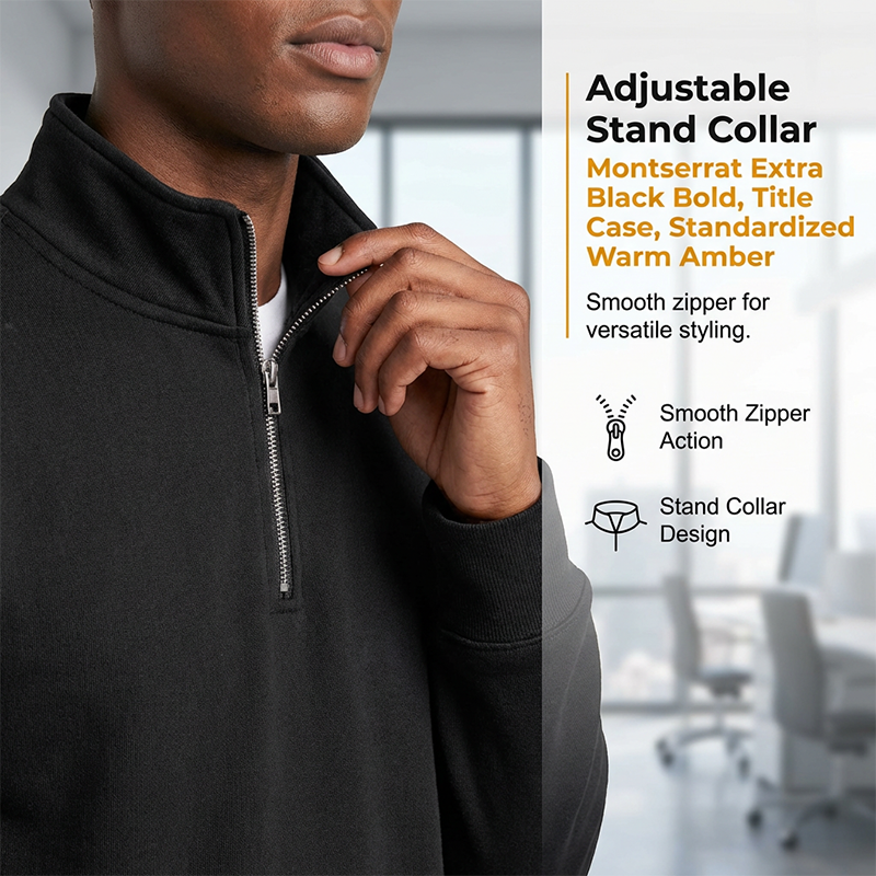 Sweat-shirt haut de gamme à col zippé