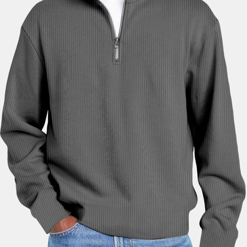 Sweat-shirt haut de gamme à col zippé