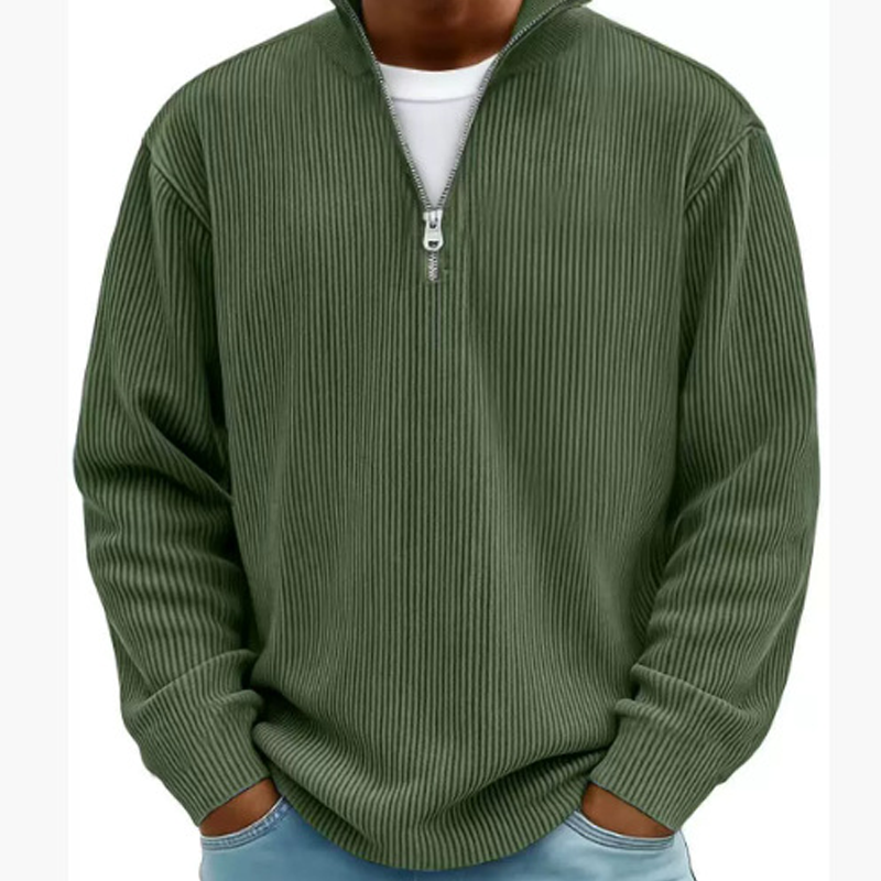 Sweat-shirt haut de gamme à col zippé