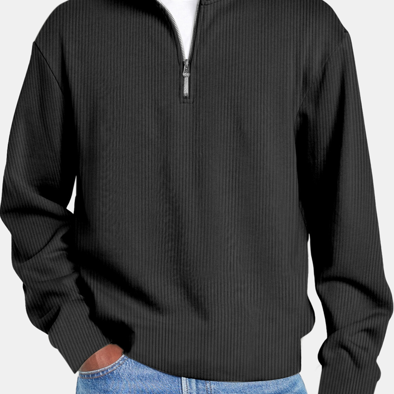Sweat-shirt haut de gamme à col zippé