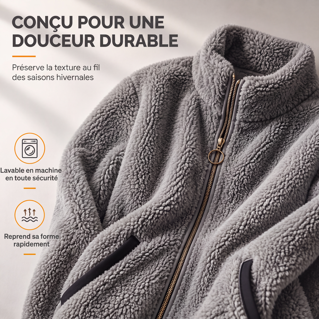 Veste cardigan décontractée à fermeture éclair pour femme