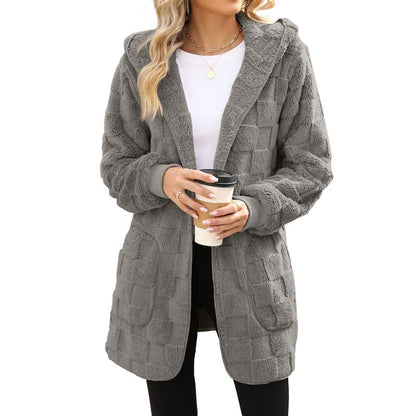 Checkered Fuzzy Cardigan
