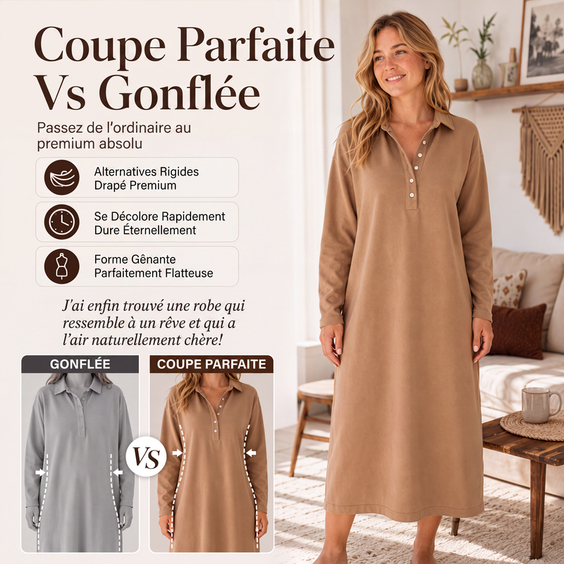 Robe pull en maille à manches longues pour femme