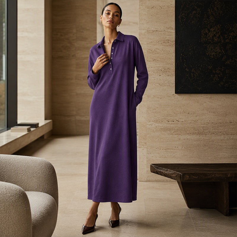 Robe pull en maille à manches longues pour femme