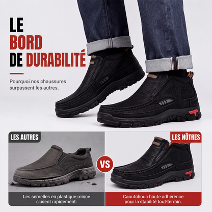 Chaussures décontractées à enfiler pour homme en cuir PU