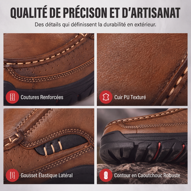 Chaussures décontractées à enfiler pour homme en cuir PU