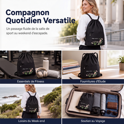 Sac à dos vintage à cordon pliable pour femmes