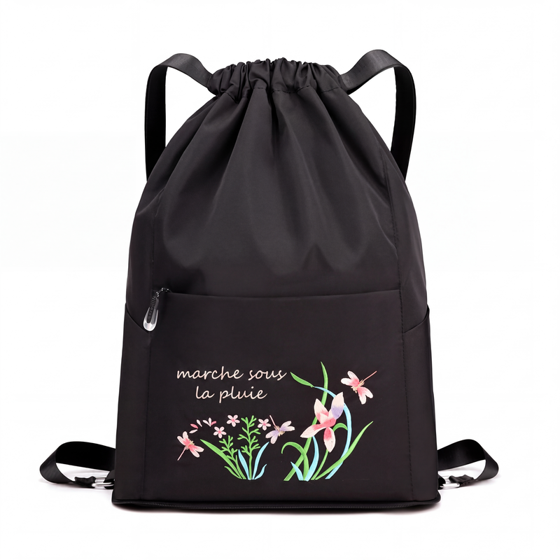 Sac à dos vintage à cordon pliable pour femmes