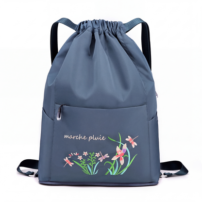 Sac à dos vintage à cordon pliable pour femmes