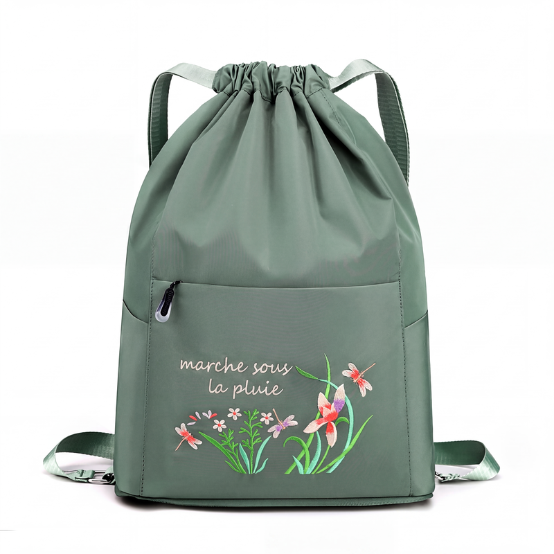 Sac à dos vintage à cordon pliable pour femmes