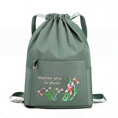 Sac à dos vintage à cordon pliable pour femmes