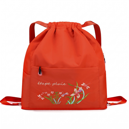 Sac à dos vintage à cordon pliable pour femmes