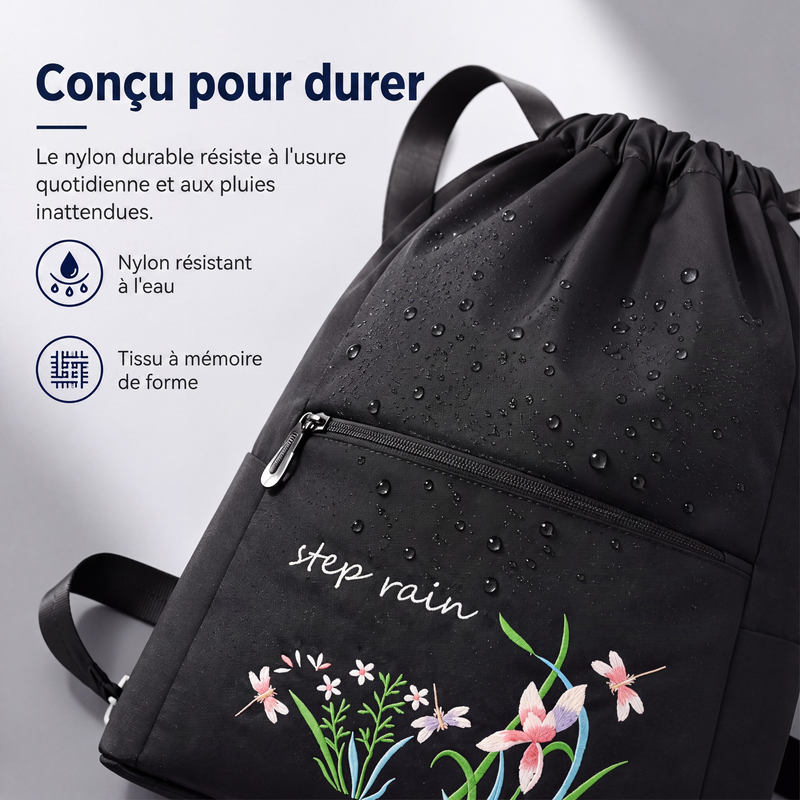 Sac à dos vintage à cordon pliable pour femmes