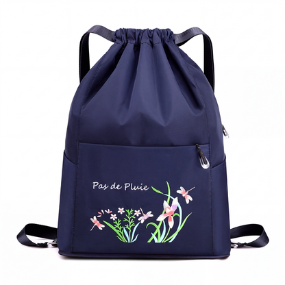 Sac à dos vintage à cordon pliable pour femmes