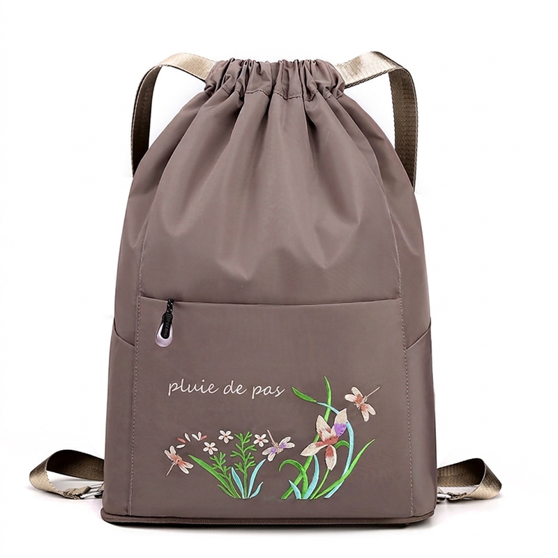 Sac à dos vintage à cordon pliable pour femmes