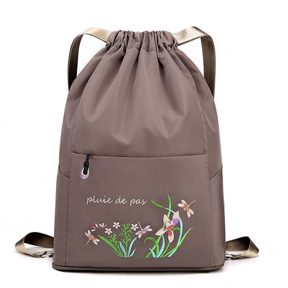 Sac à dos vintage à cordon pliable pour femmes
