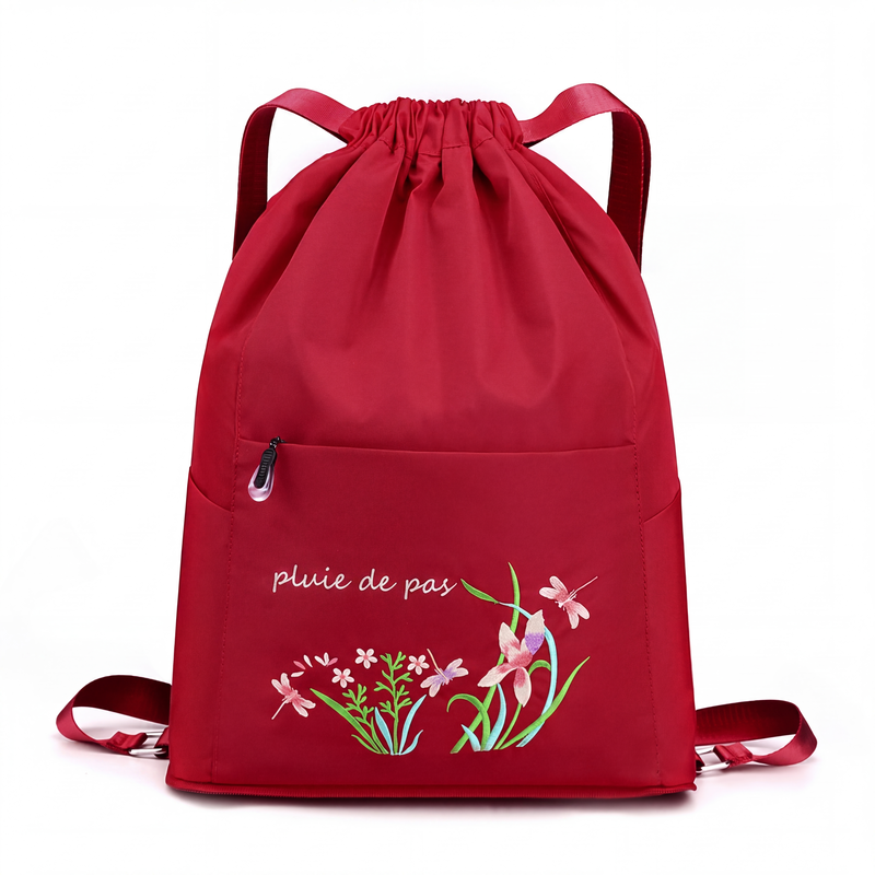 Sac à dos vintage à cordon pliable pour femmes