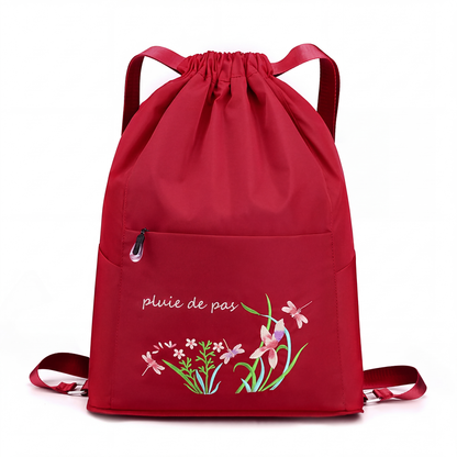 Sac à dos vintage à cordon pliable pour femmes