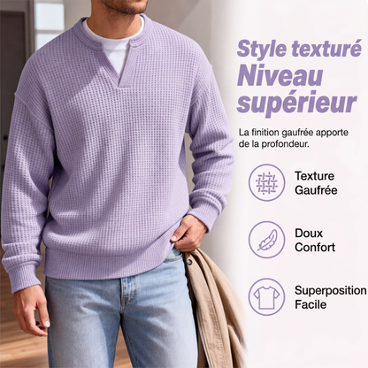 T-shirt en nid d'abeille confort superposé