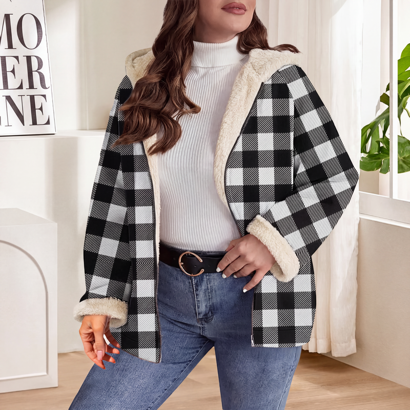 Veste à capuche zippée épaisse pour femme