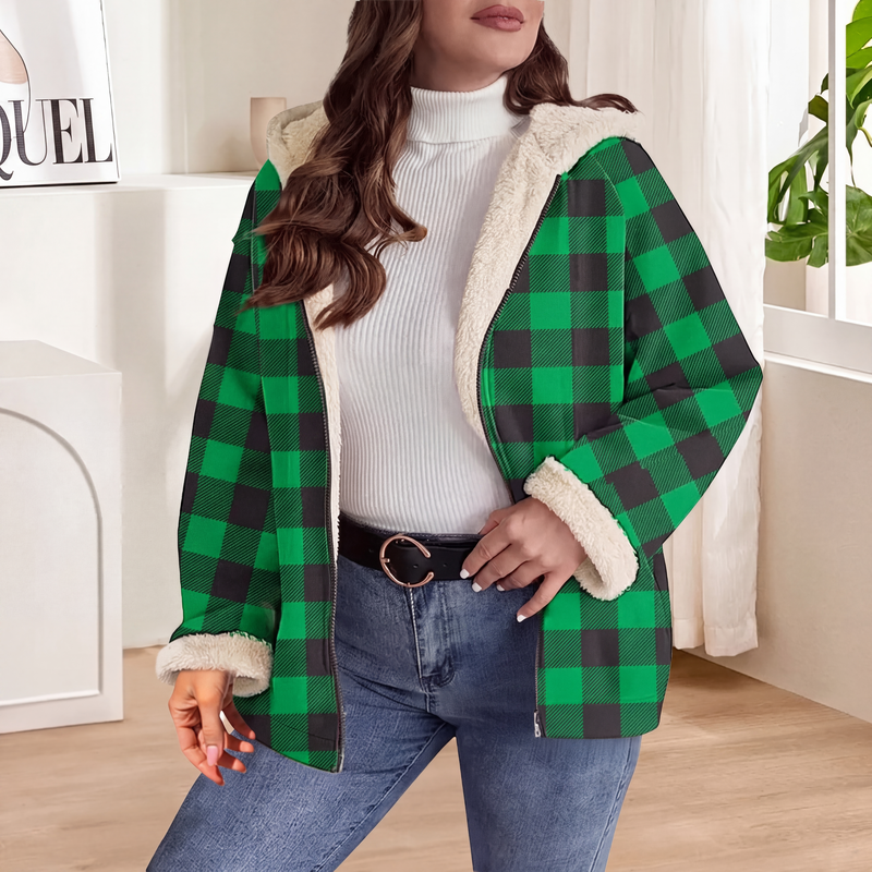 Veste à capuche zippée épaisse pour femme