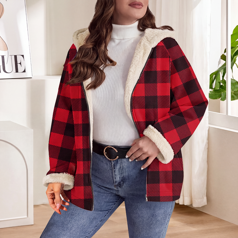 Veste à capuche zippée épaisse pour femme