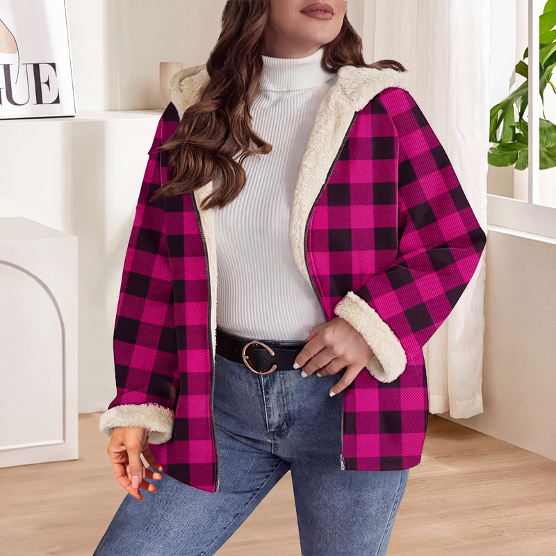 Veste à capuche zippée épaisse pour femme