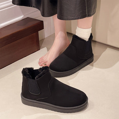 Bottes de Cheville de Neige Chaudes à Semelle Épaisse pour Femmes