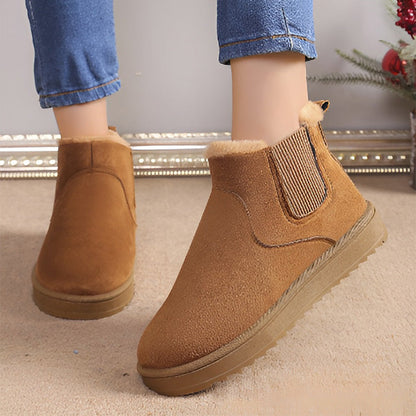 Bottes de Cheville de Neige Chaudes à Semelle Épaisse pour Femmes