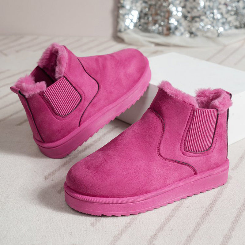 Bottes de Cheville de Neige Chaudes à Semelle Épaisse pour Femmes