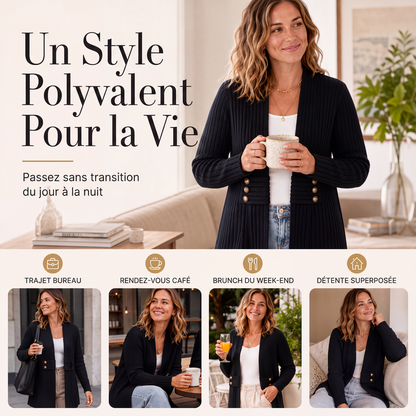 Cardigan en maille côtelée pour femme