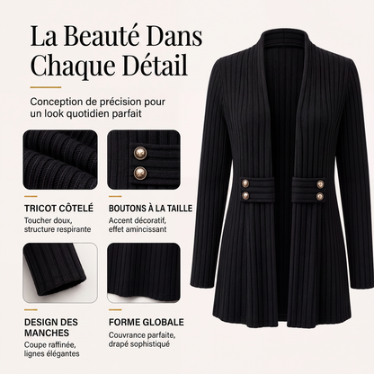 Cardigan en maille côtelée pour femme