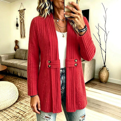 Cardigan en maille côtelée pour femme