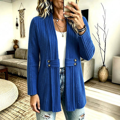 Cardigan en maille côtelée pour femme