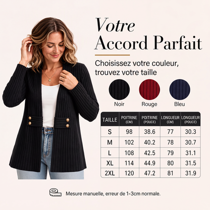 Cardigan en maille côtelée pour femme