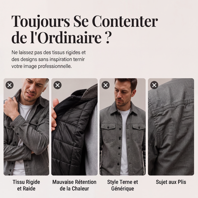 Veste à damier pour homme en faux daim