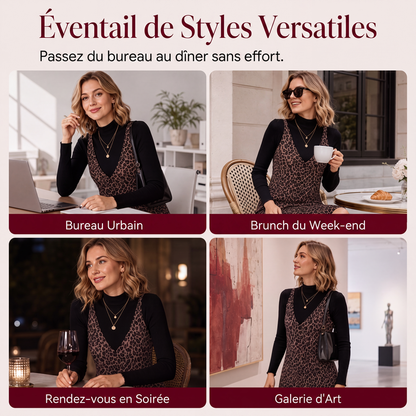 Ensemble léopard superposé flatteur