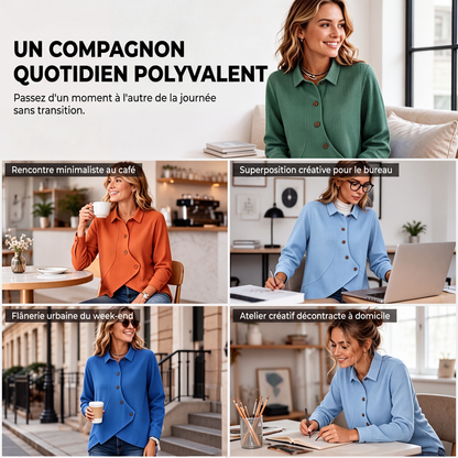 Haut en maille à ourlet irrégulier avec boutons pour femme