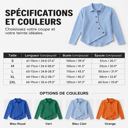 Haut en maille à ourlet irrégulier avec boutons pour femme