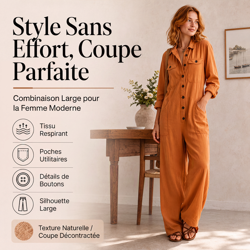 ✨ UNE PIÈCE, TOUT LE STYLE | Combinaison Cargo à Jambes Larges -50%