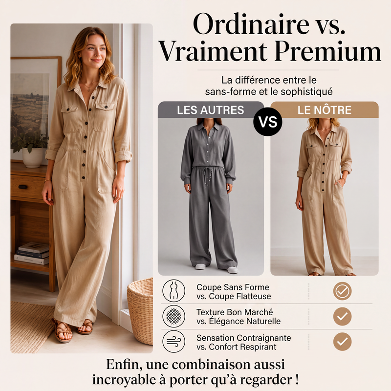 ✨ UNE PIÈCE, TOUT LE STYLE | Combinaison Cargo à Jambes Larges -50%