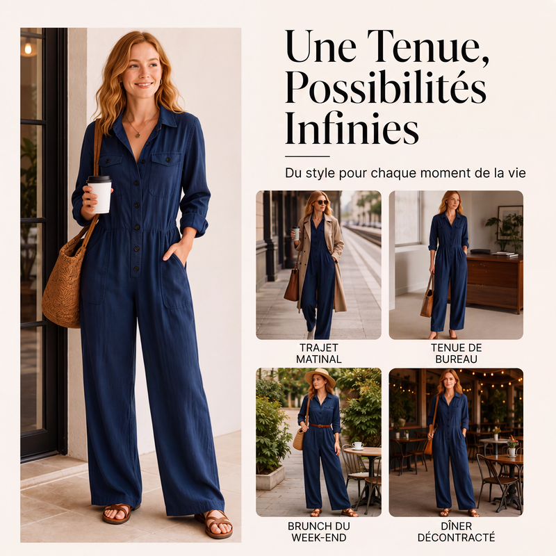 ✨ UNE PIÈCE, TOUT LE STYLE | Combinaison Cargo à Jambes Larges -50%