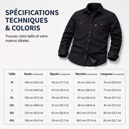Chemise en jean décontractée à manches longues pour homme