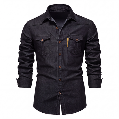 Chemise en jean décontractée à manches longues pour homme