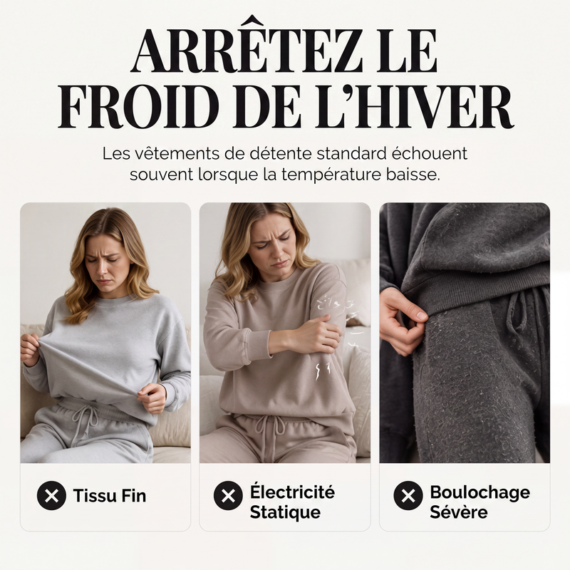 ❄️ Douceur d’Hiver | Ensemble Femme 2 Pièces Texturé & Cocooning⚡ Livraison gratuite