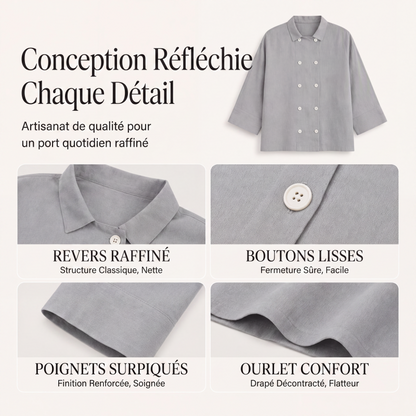Chemise à manches courtes double boutonnage pour femme