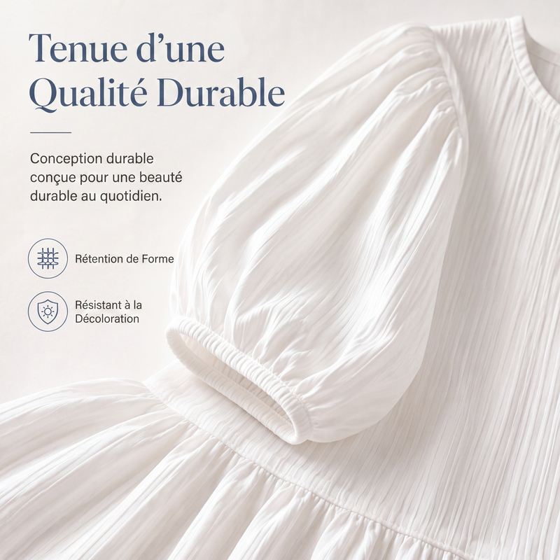Robe longue à volants et manches longues pour femme