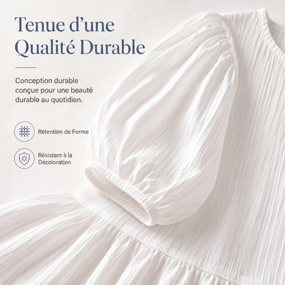 Robe longue à volants et manches longues pour femme